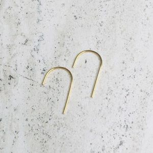 925 Sterling Silver Gold Thread Through Earrings
